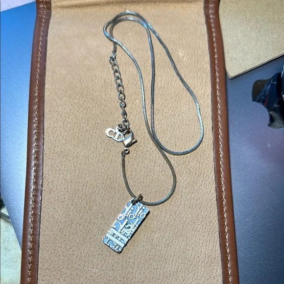 Dior Trotter Blue and White Number 2 Silver Necklace with Pendant - Picture 1 of 8